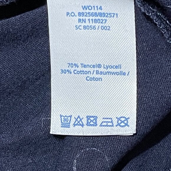 Boden Navy Polka Dot Long Sleeve Top UK18 US14 Tencel & Cotton Blend - Picture 5 of 9